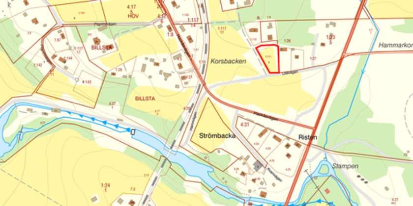 Karta över Korsbacken, Hackås