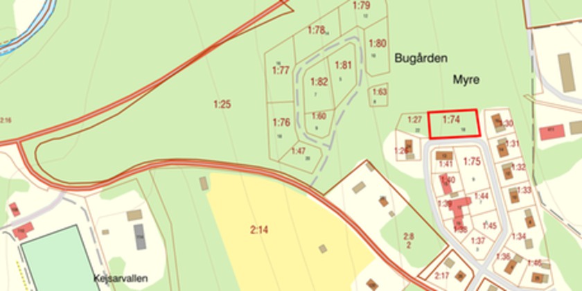 Karta över Bugården, Oviken