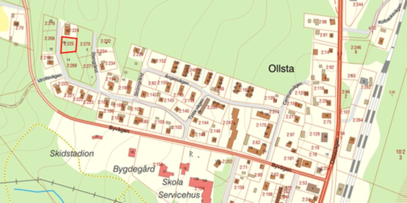 Karta över Åsarne Österåsen 2:225